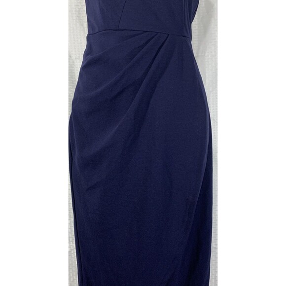 Pretty Garden Ruched One Shoulder Womens S Navy Cocktail - Picture 5 of 7